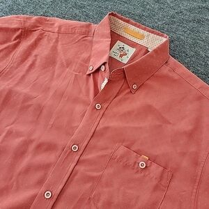 Marti Kat Shirt‎ Men's XL Red Button Down Geometric Short Sleeve Preppy Casual